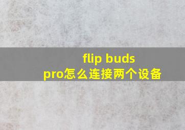 flip buds pro怎么连接两个设备